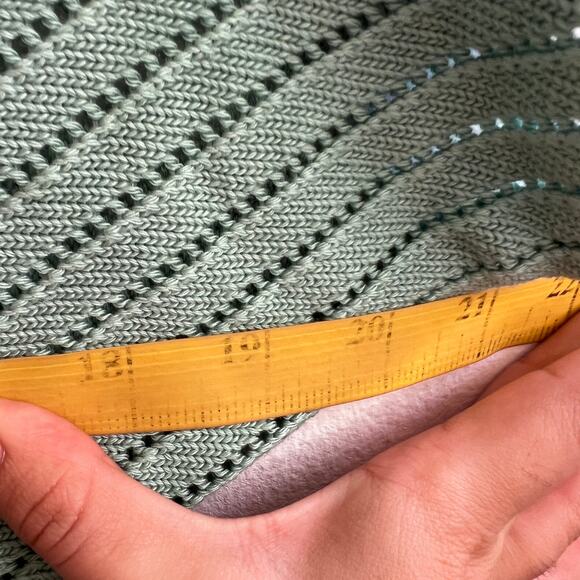 Green Crochet Batwing Top Boho Knit Festival Hippie Y2K 2000s Retro - Picture 4 of 4